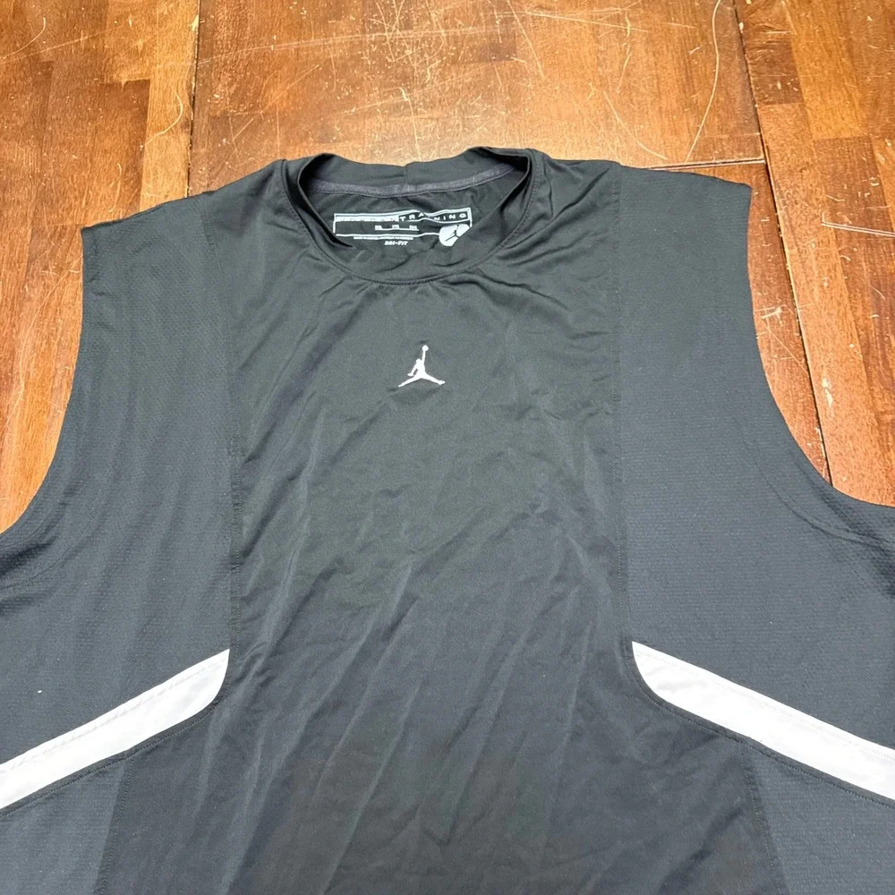 Air Jordan Sleeveless Shirt Men XXL Black Dri-Fit Training Basketball Tank